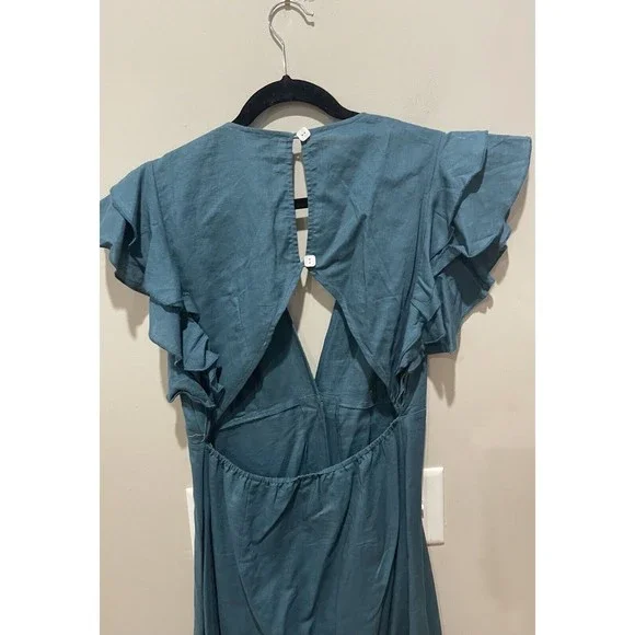 slim fit dress slacks NWT Anthropologie Dark Teal Green Satin Wrap Dress Size 0  alineconsignment